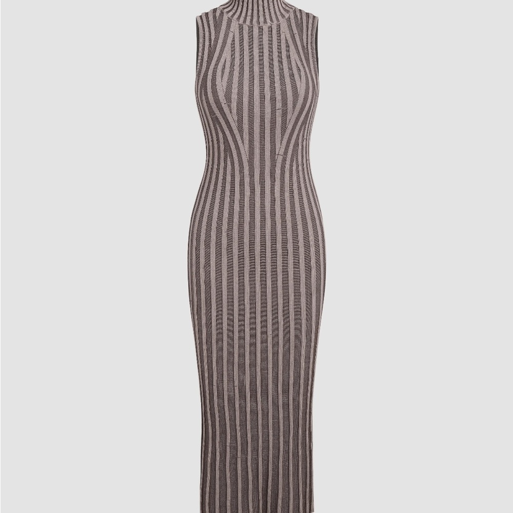 Cider Brown Striped Maxi Dress
